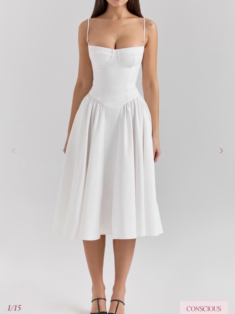 House of CB White Spaghetti-Strap Midi Dress